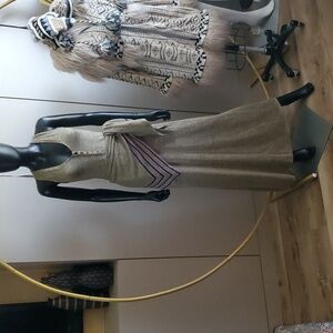 Rare Vintage 60's-70's 2-die-4 2-pc Minimalist Flare Deep V Tank Dress & Scarf